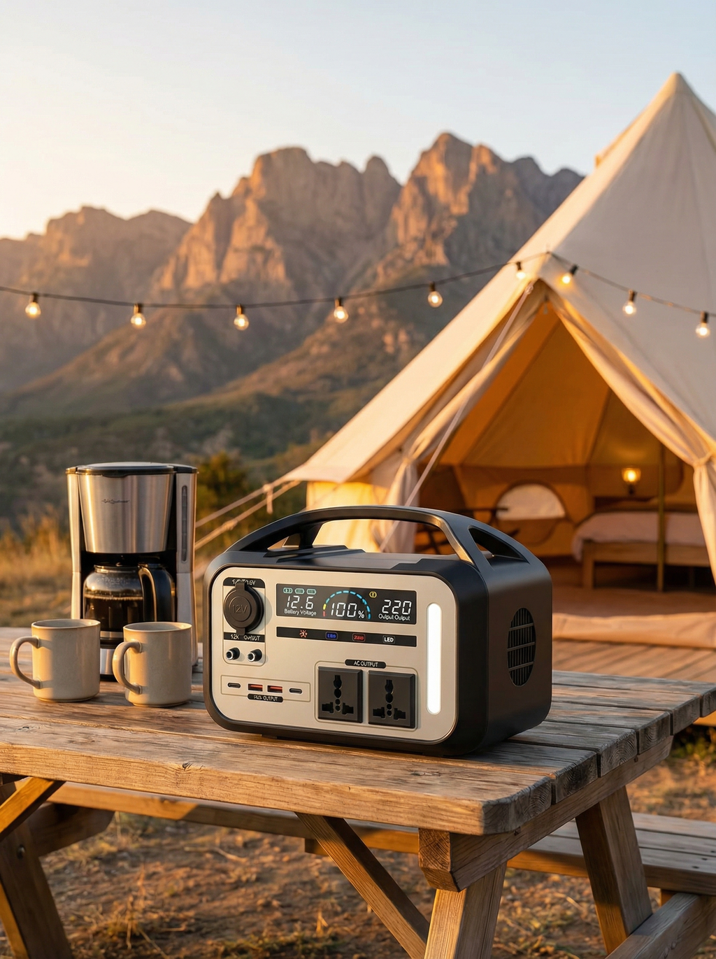 Station d'alimentation portable 900W - Batterie LiFePO4 Premium